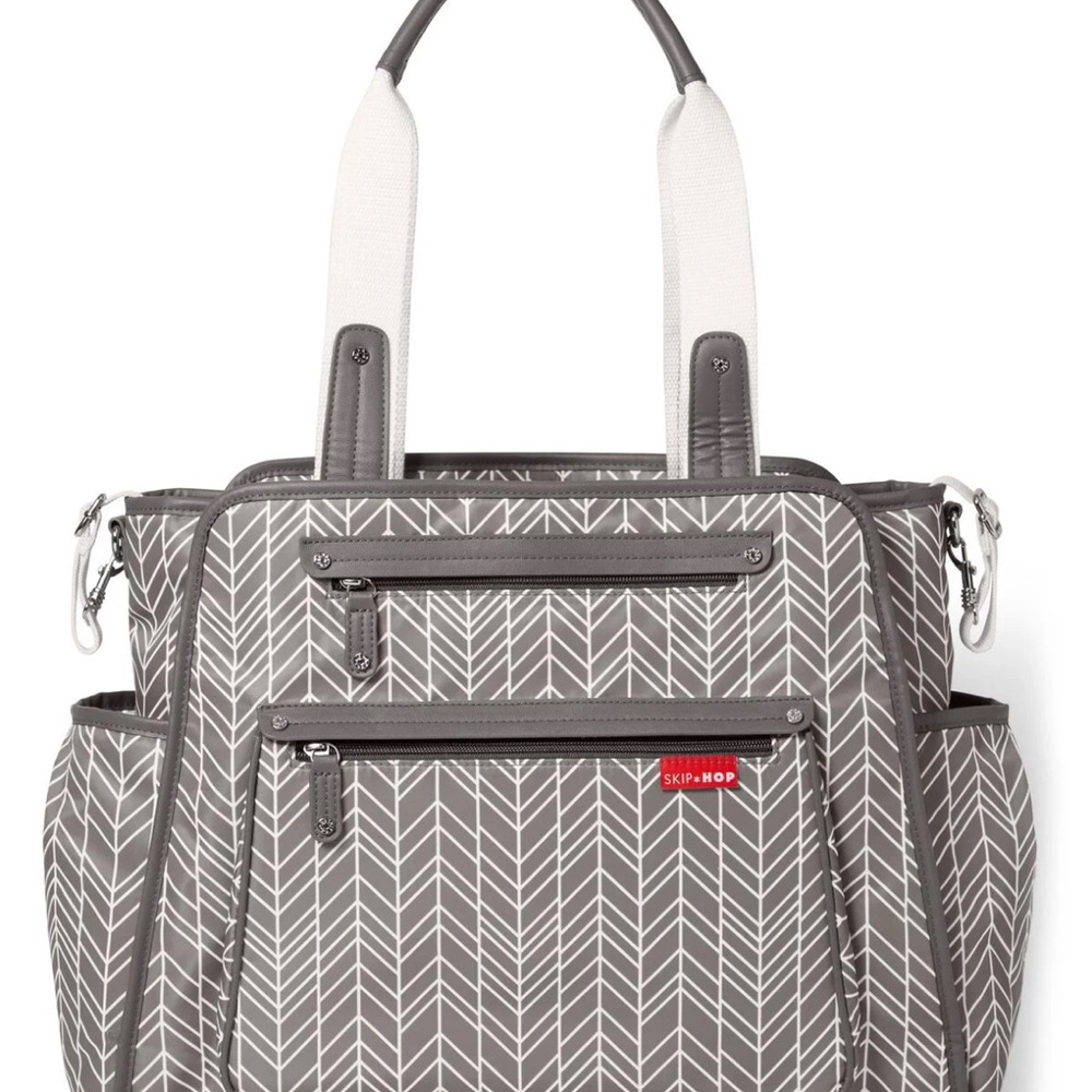 Skip Hop Gray and White Baby Bag